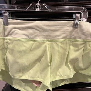 Lulu Light Yellow Athletic Shorts